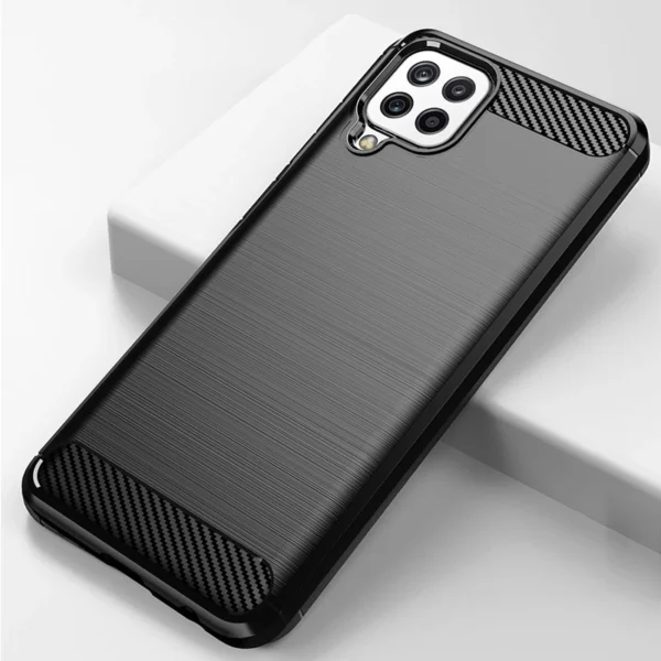 Carbon Case Flexible Cover TPU Case for Samsung Galaxy A22 4G blackeng