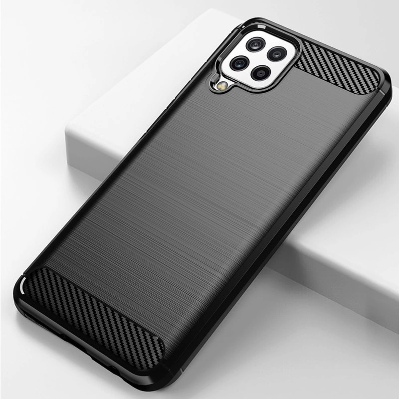 Carbon Case Flexible Cover TPU Case for Samsung Galaxy A22 4G blackeng