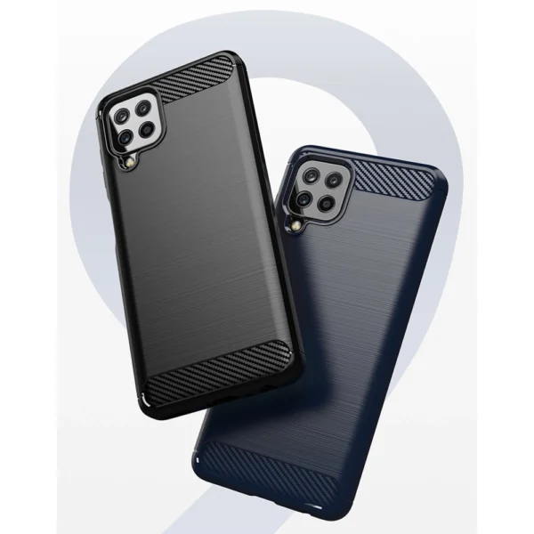 Carbon Case Flexible Cover TPU Case for Samsung Galaxy A22 4G blackeng