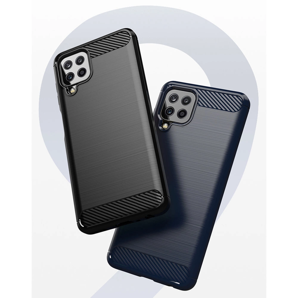 Carbon Case Flexible Cover TPU Case for Samsung Galaxy A22 4G blackeng
