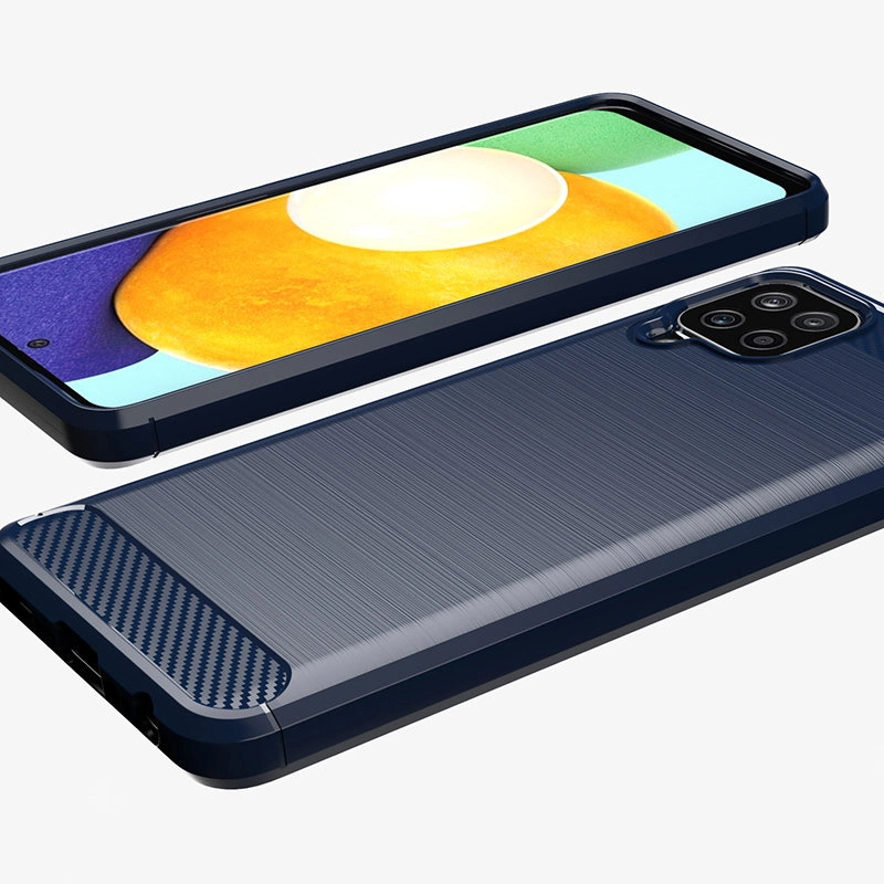 Carbon Case Flexible Cover TPU Case for Samsung Galaxy A22 4G blackeng