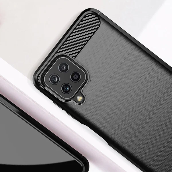 Carbon Case Flexible Cover TPU Case for Samsung Galaxy A22 4G blackeng