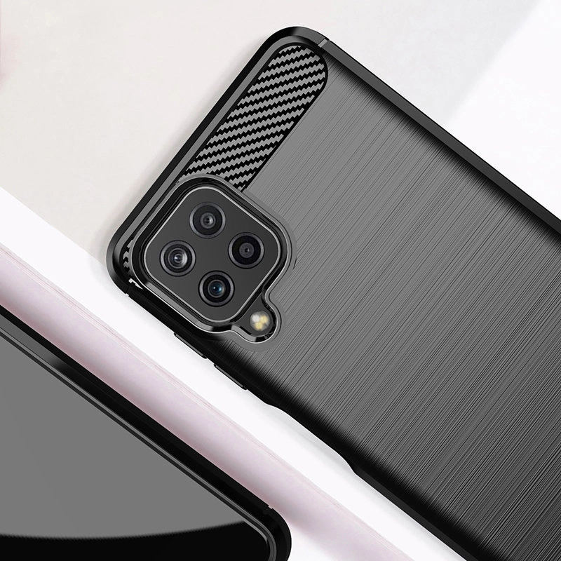 Carbon Case Flexible Cover TPU Case for Samsung Galaxy A22 4G blackeng