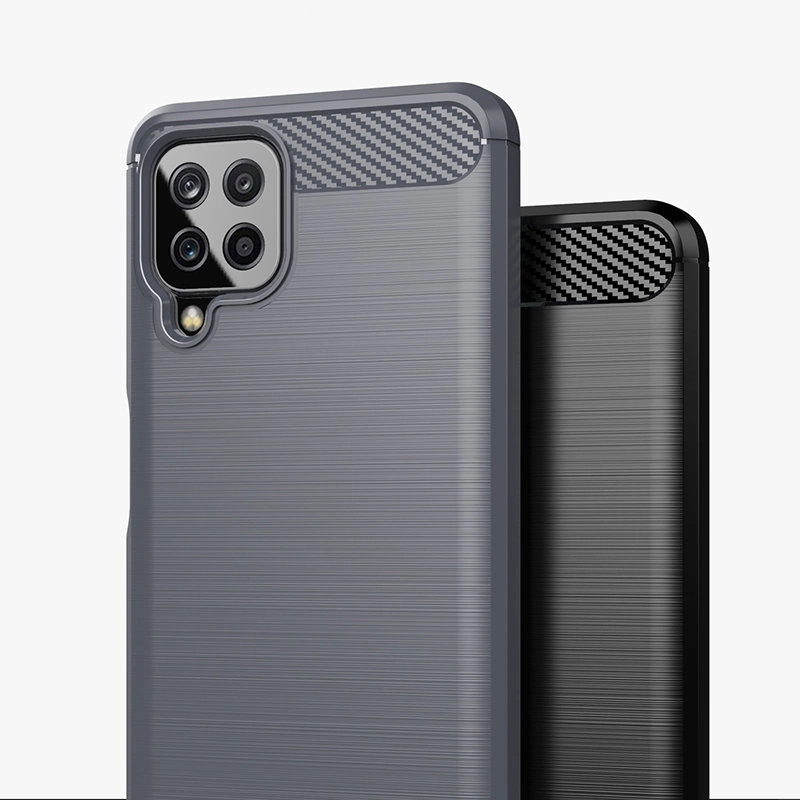 Carbon Case Flexible Cover TPU Case for Samsung Galaxy A22 4G blackeng