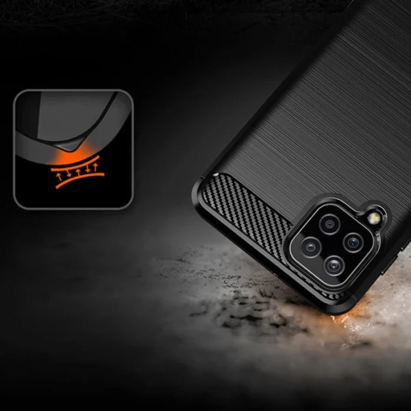 Carbon Case Flexible Cover TPU Case for Samsung Galaxy A22 4G blackeng