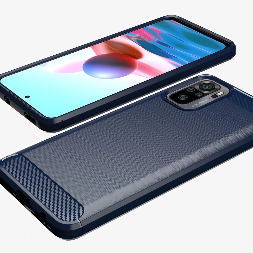 Carbon Case Flexible Cover TPU Case for Xiaomi Redmi Note 10 5G blackeng
