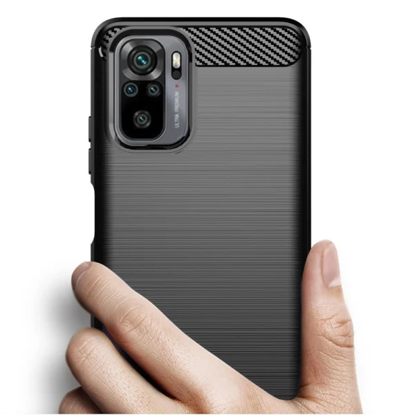 Carbon Case Flexible Cover TPU Case for Xiaomi Redmi Note 10 5G blackeng