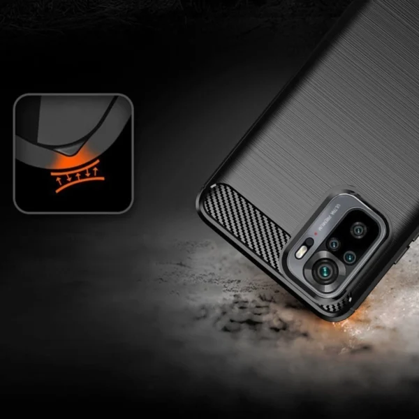 Carbon Case Flexible Cover TPU Case for Xiaomi Redmi Note 10 5G blackeng