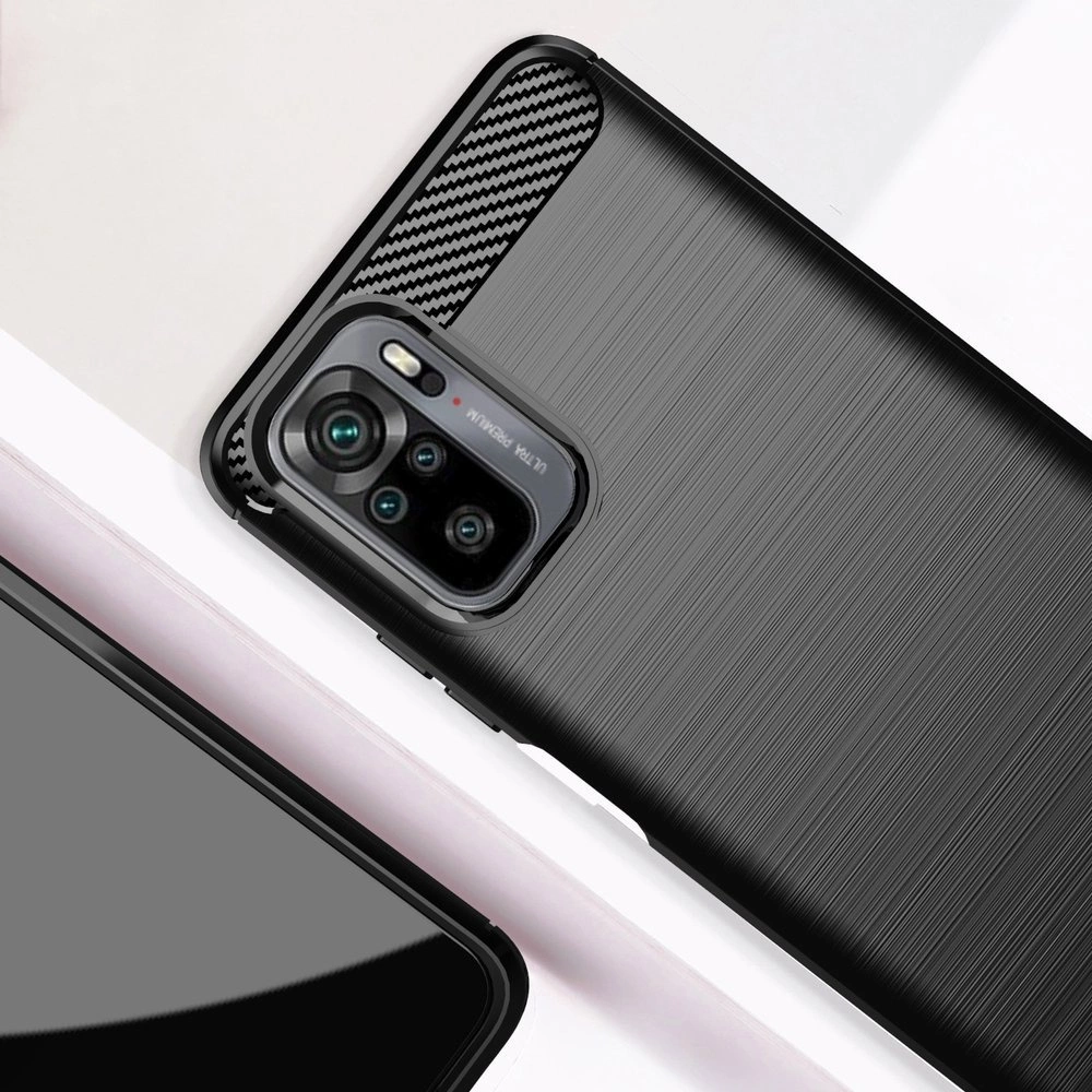 Carbon Case Flexible Cover TPU Case for Xiaomi Redmi Note 10 5G blackeng
