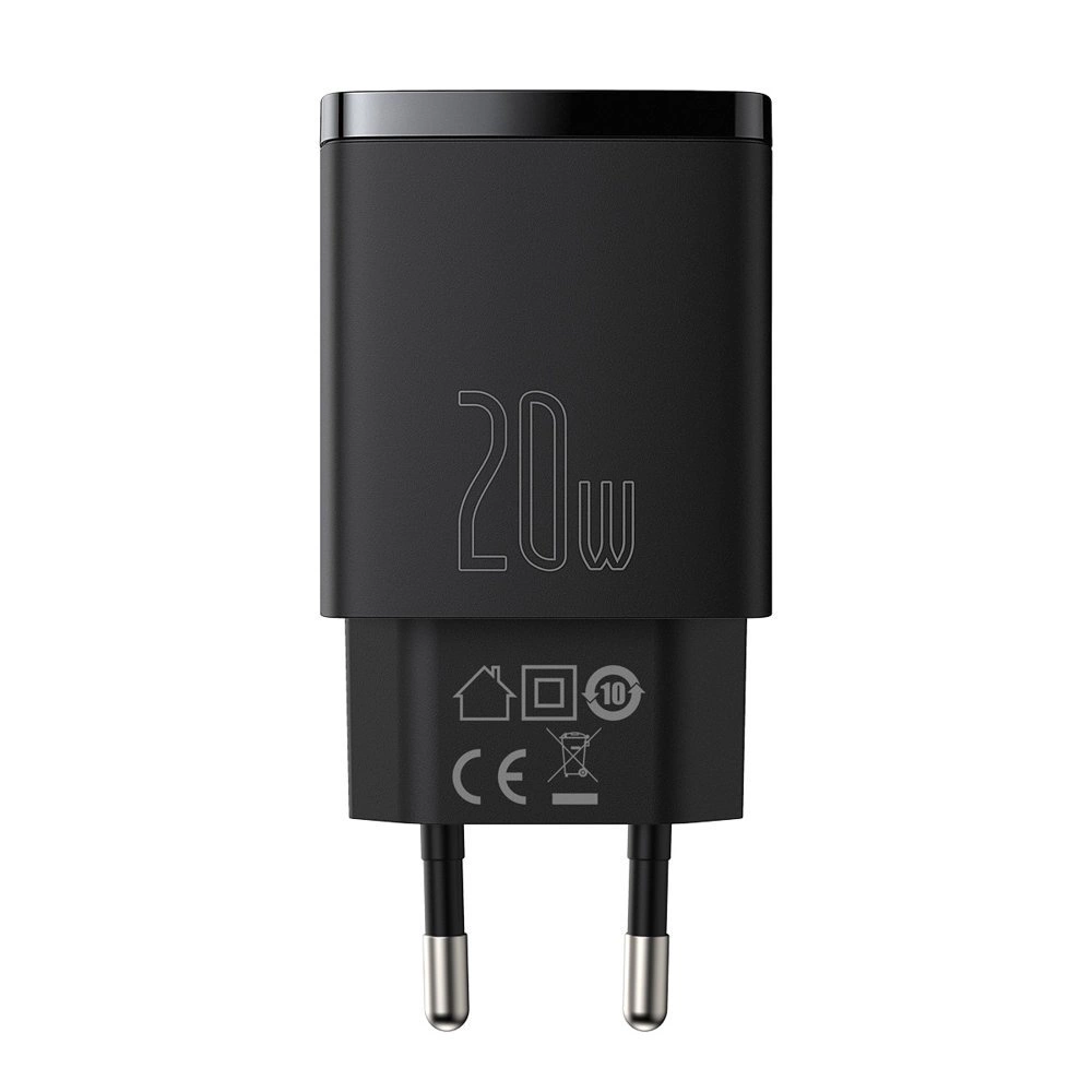 Baseus Compact fast charger USB / USB Type C 20W 3A Power Delivery Quick Charge 3.0 black (CCXJ-B01)eng