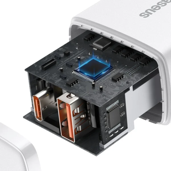 Baseus Compact fast charger USB / USB Type C 20W 3A Power Delivery Quick Charge 3.0 white (CCXJ-B02)eng