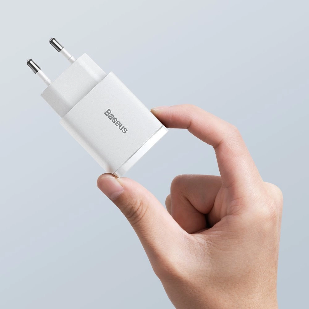 Baseus Compact fast charger USB / USB Type C 20W 3A Power Delivery Quick Charge 3.0 white (CCXJ-B02)eng