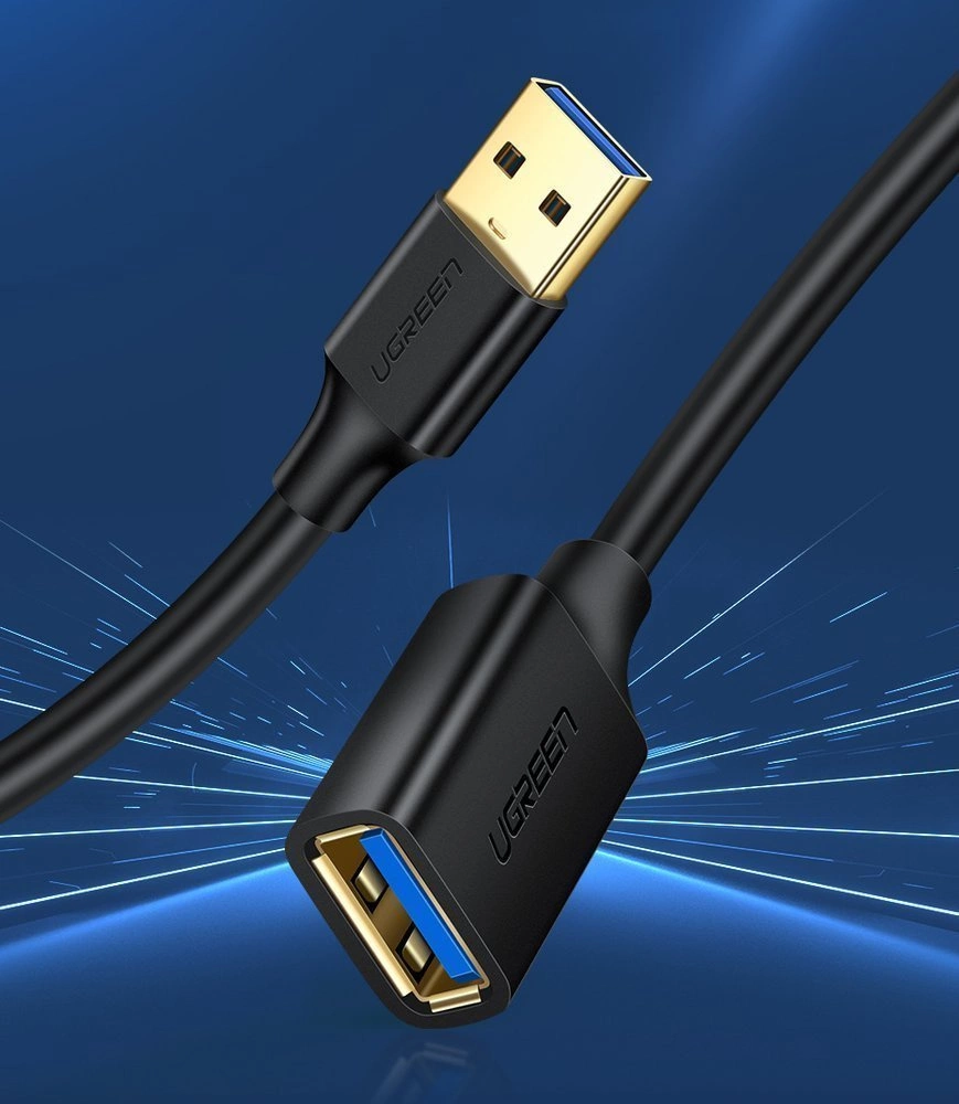 [ON RETURN] Ugreen cable cord extension adapter USB 3.0 (female) - USB 3.0 (male) 3 m black (US129 30127)eng