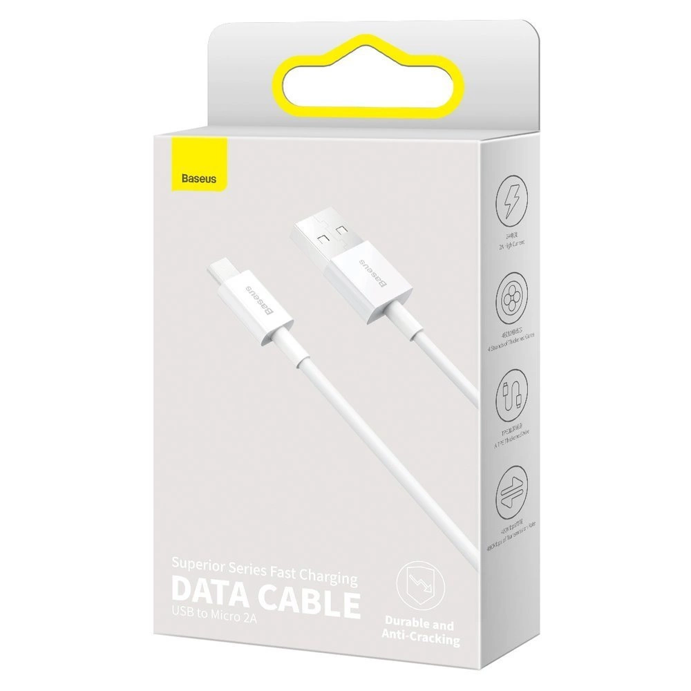 Baseus Superior USB-A / micro USB 2A cable 1m - whiteeng