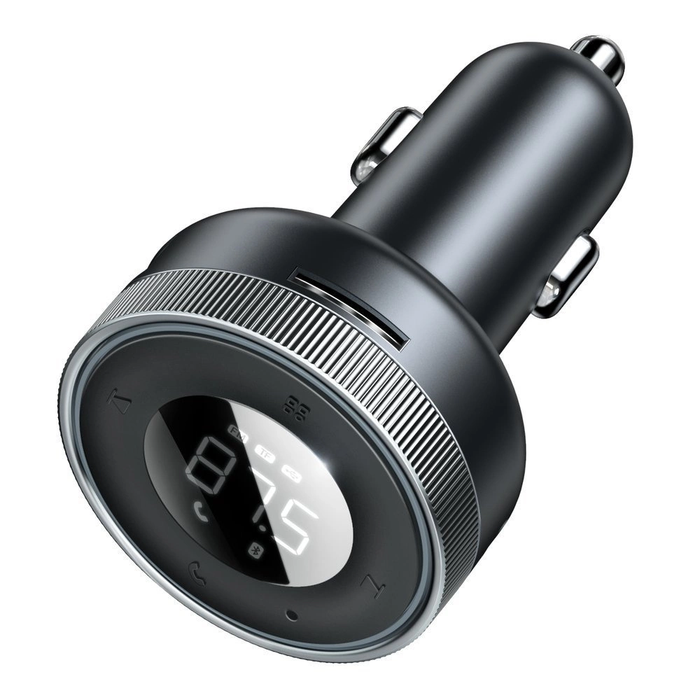 Baseus Enjoy FM transmitter car charger LED 2x USB / 3.5mm jack wireless MP3 player Bluetooth 5.0 3.4A black (CCLH-01)eng