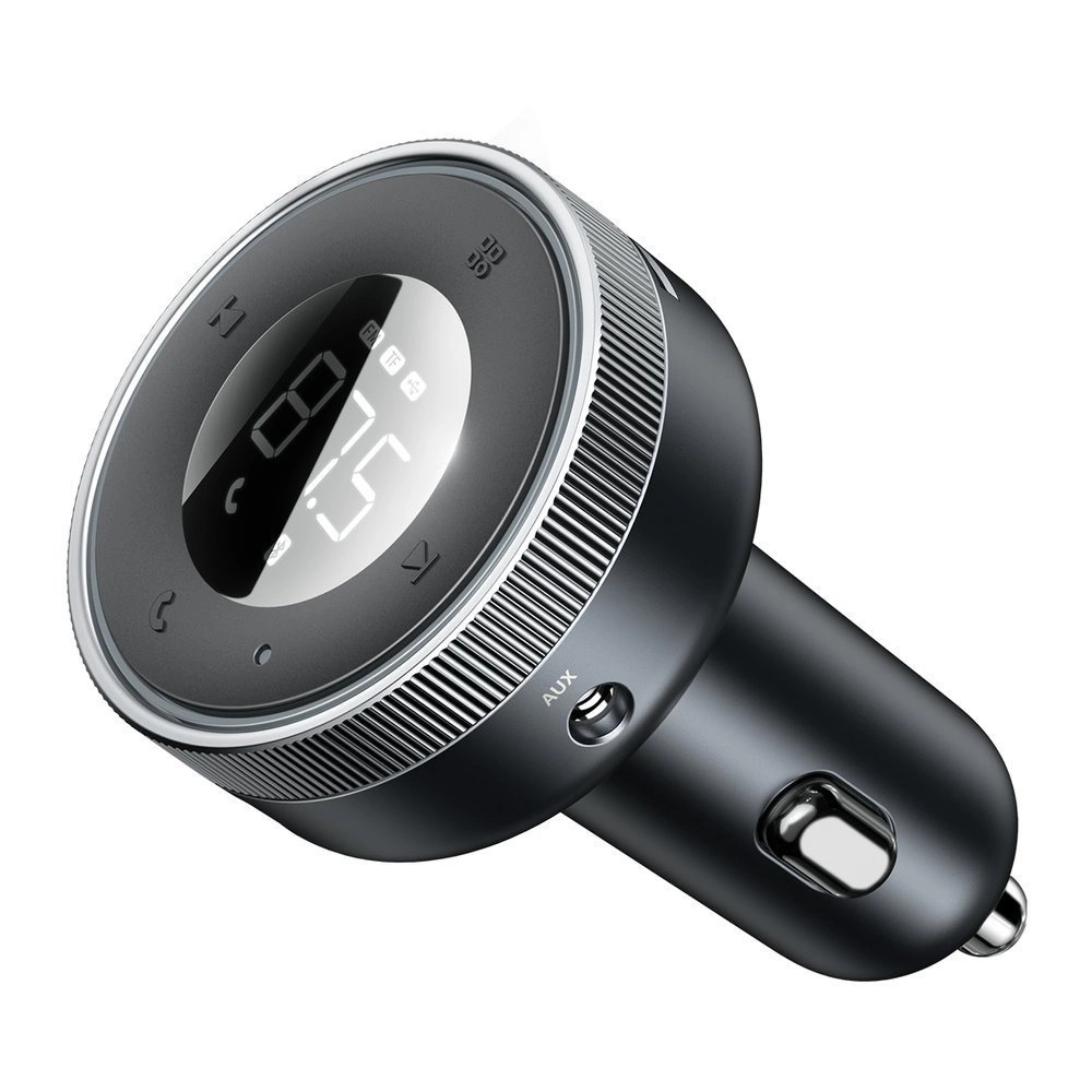 Baseus Enjoy FM transmitter car charger LED 2x USB / 3.5mm jack wireless MP3 player Bluetooth 5.0 3.4A black (CCLH-01)eng