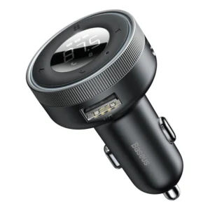 Baseus Enjoy FM transmitter car charger LED 2x USB / 3.5mm jack wireless MP3 player Bluetooth 5.0 3.4A black (CCLH-01)eng