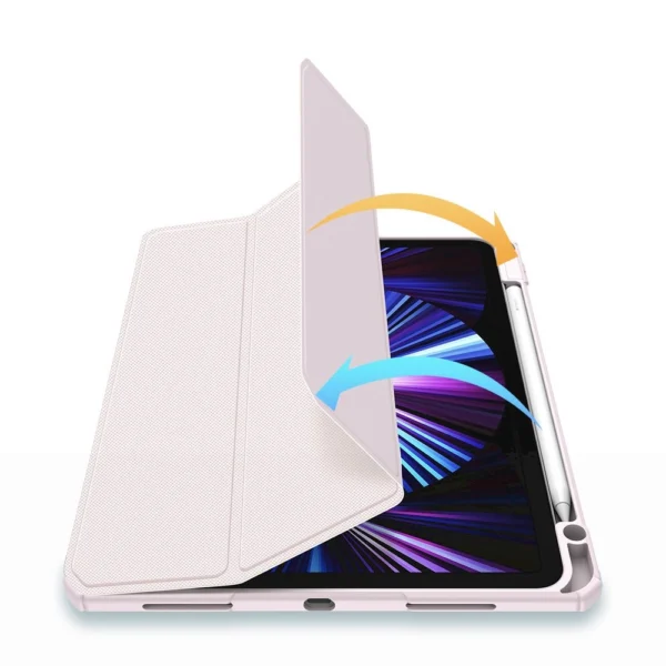 Dux Ducis Toby Armored Flip Smart Case for iPad Air 2020/2022 with Apple Pencil Holder Pinkeng
