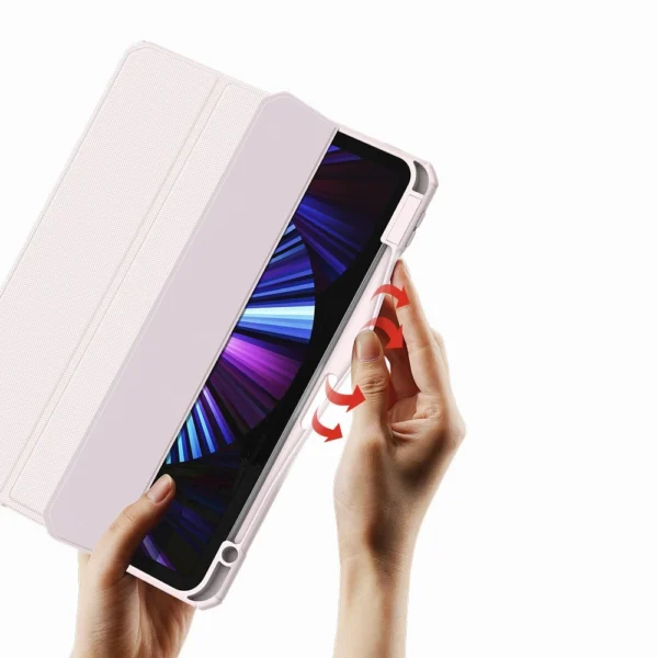 Dux Ducis Toby Armored Flip Smart Case for iPad Air 2020/2022 with Apple Pencil Holder Pinkeng