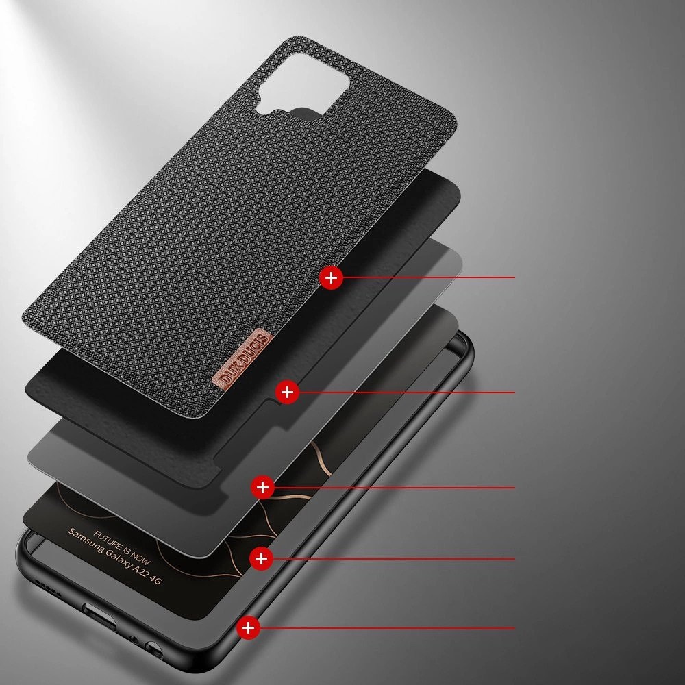 Dux Ducis Fino case covered with nylon material for Samsung Galaxy A22 4G blackeng