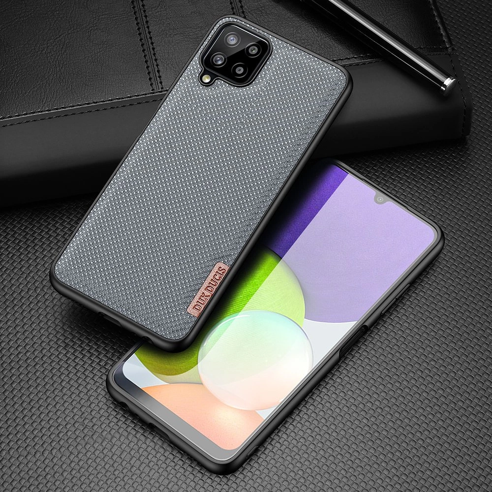 Dux Ducis Fino case covered with nylon material for Samsung Galaxy A22 4G grayeng