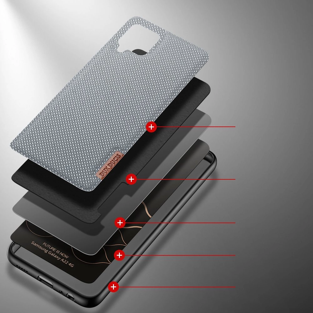 Dux Ducis Fino case covered with nylon material for Samsung Galaxy A22 4G grayeng
