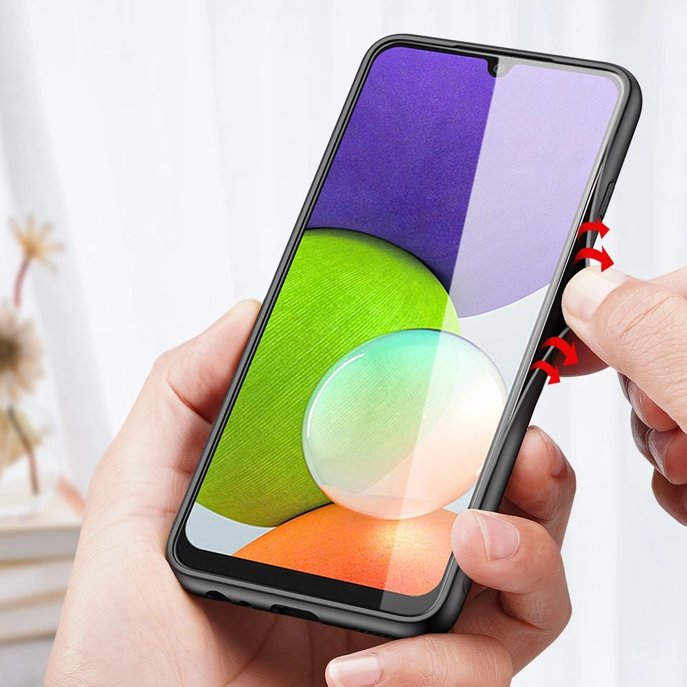 Dux Ducis Fino case covered with nylon material for Samsung Galaxy A22 4G grayeng