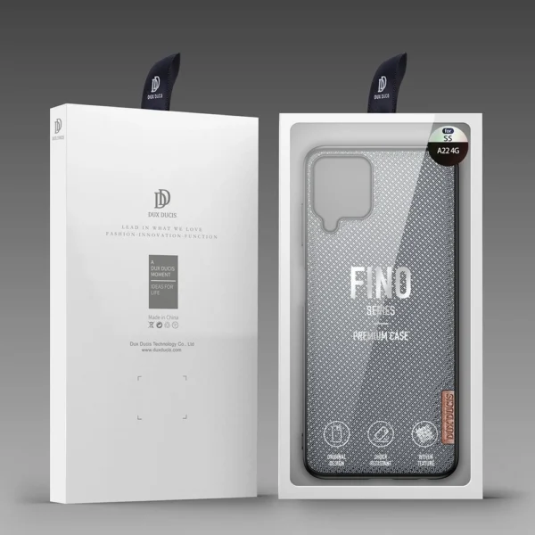Dux Ducis Fino case covered with nylon material for Samsung Galaxy A22 4G grayeng