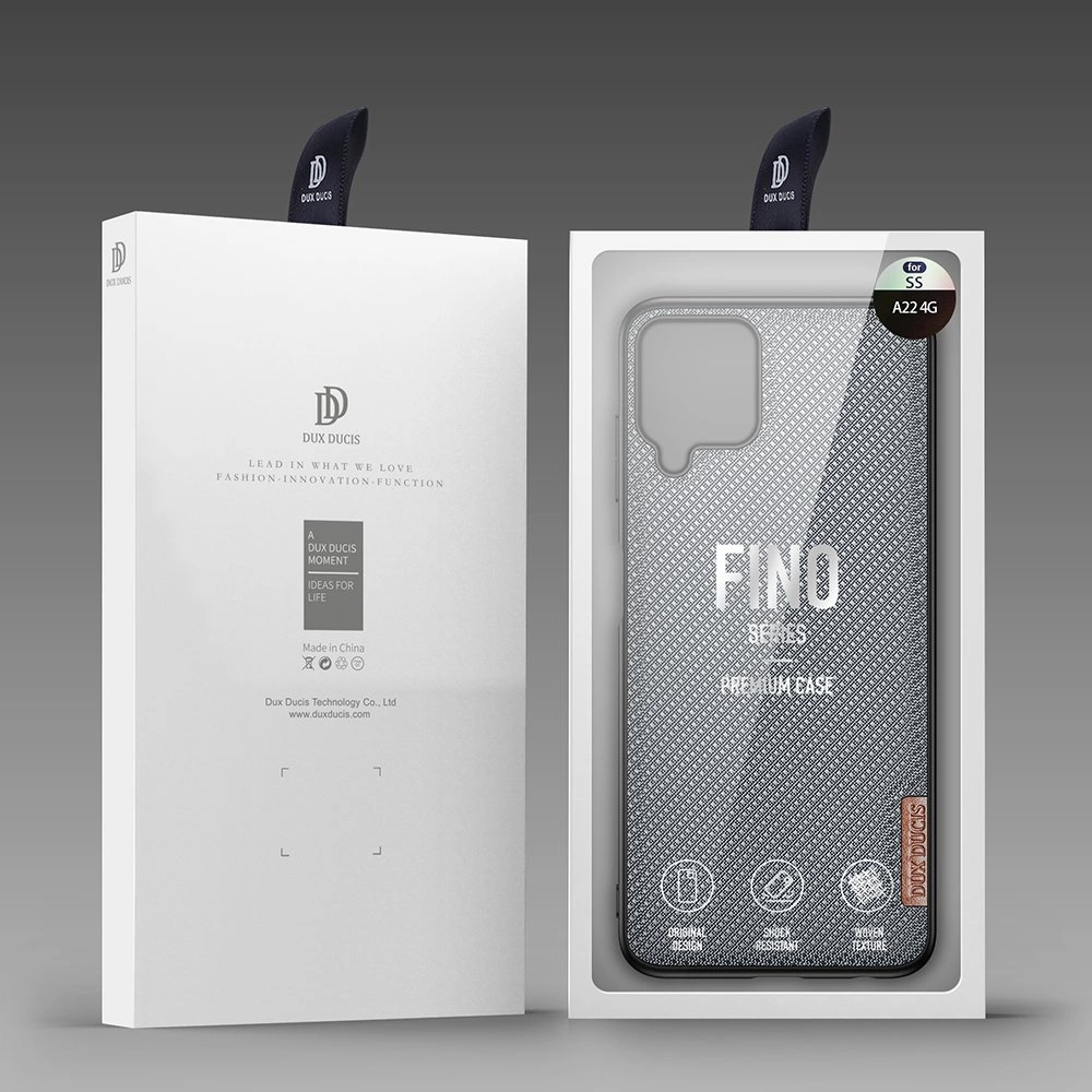 Dux Ducis Fino case covered with nylon material for Samsung Galaxy A22 4G grayeng