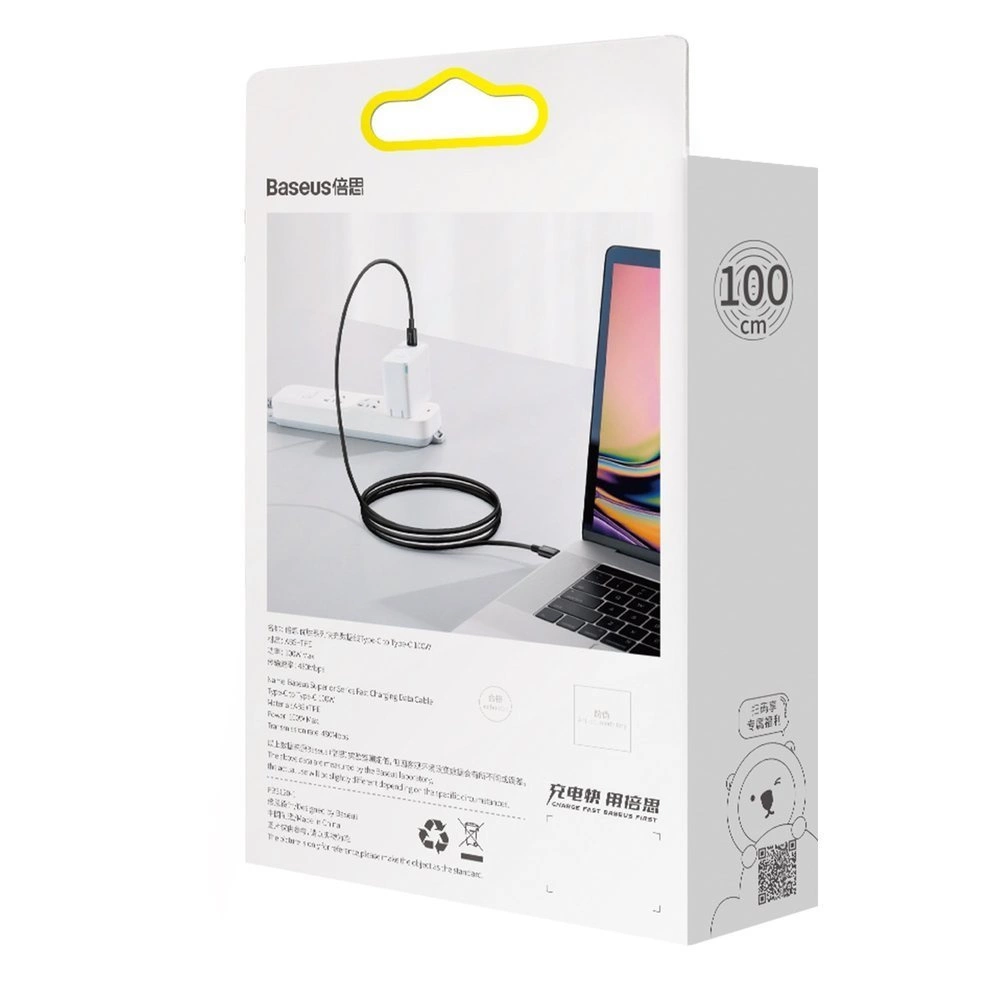 Baseus CATYS-B01 USB-C - USB-C PD QC FCP cable 100W 5A 480Mb/s 1m - blackeng