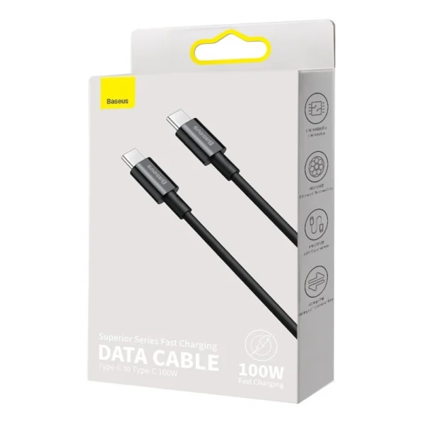 Baseus CATYS-C01 USB-C - USB-C PD QC FCP cable 100W 5A 480Mb/s 2m - blackeng