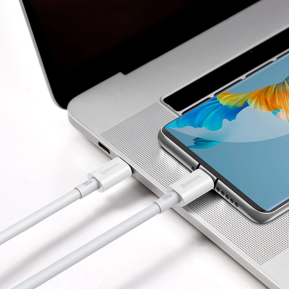 Baseus CATYS-C02 USB-C - USB-C PD QC FCP cable 100W 5A 2m - whiteeng