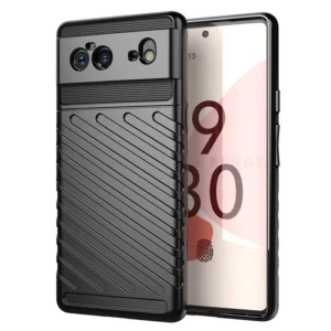 Thunder Case Flexible Tough Rugged Cover TPU Case for Google Pixel 6 blackeng