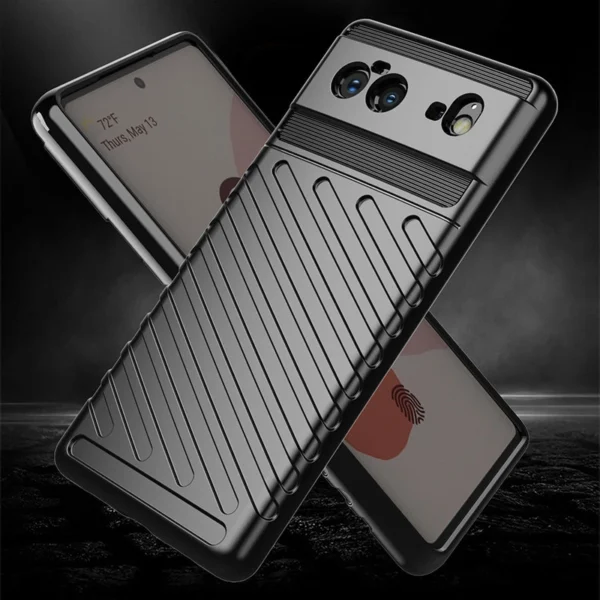Thunder Case Flexible Tough Rugged Cover TPU Case for Google Pixel 6 blackeng