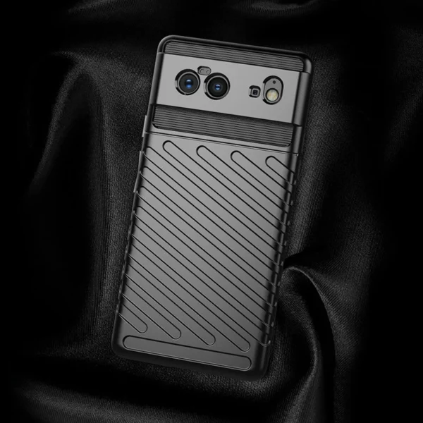 Thunder Case Flexible Tough Rugged Cover TPU Case for Google Pixel 6 blackeng