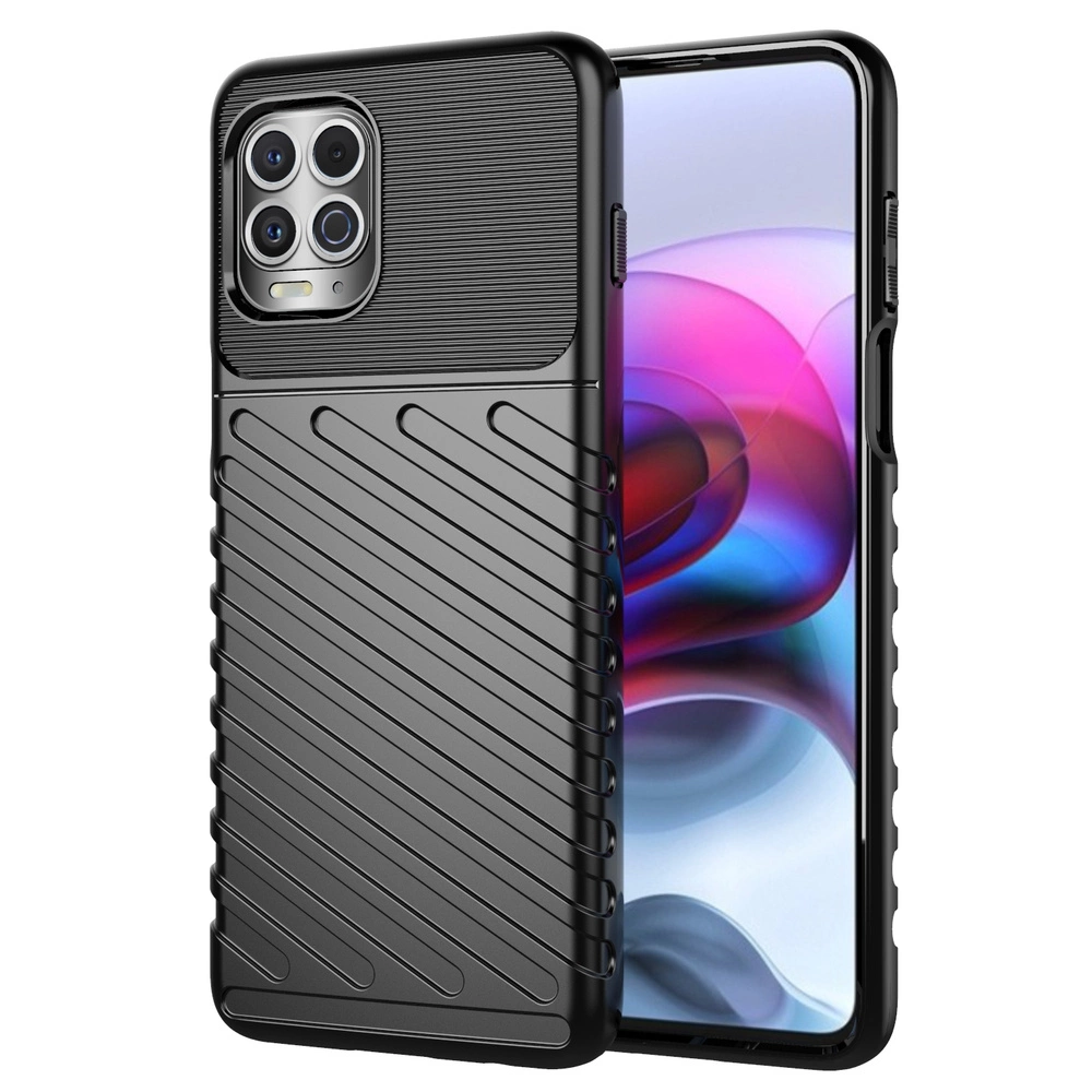 Thunder Case Flexible Tough Rugged Cover TPU Case for Motorola Moto G100 / Edge S blackeng