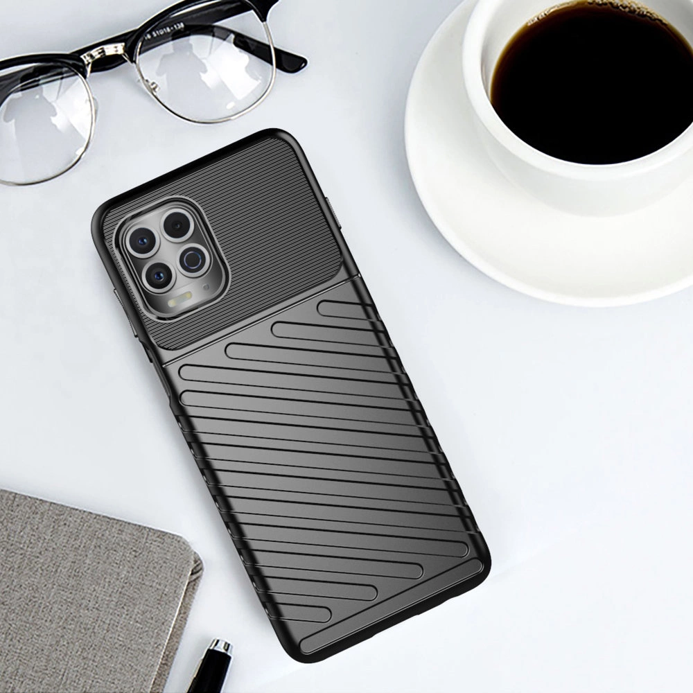 Thunder Case Flexible Tough Rugged Cover TPU Case for Motorola Moto G100 / Edge S blackeng