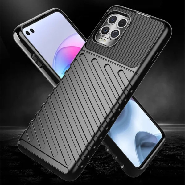 Thunder Case Flexible Tough Rugged Cover TPU Case for Motorola Moto G100 / Edge S blackeng