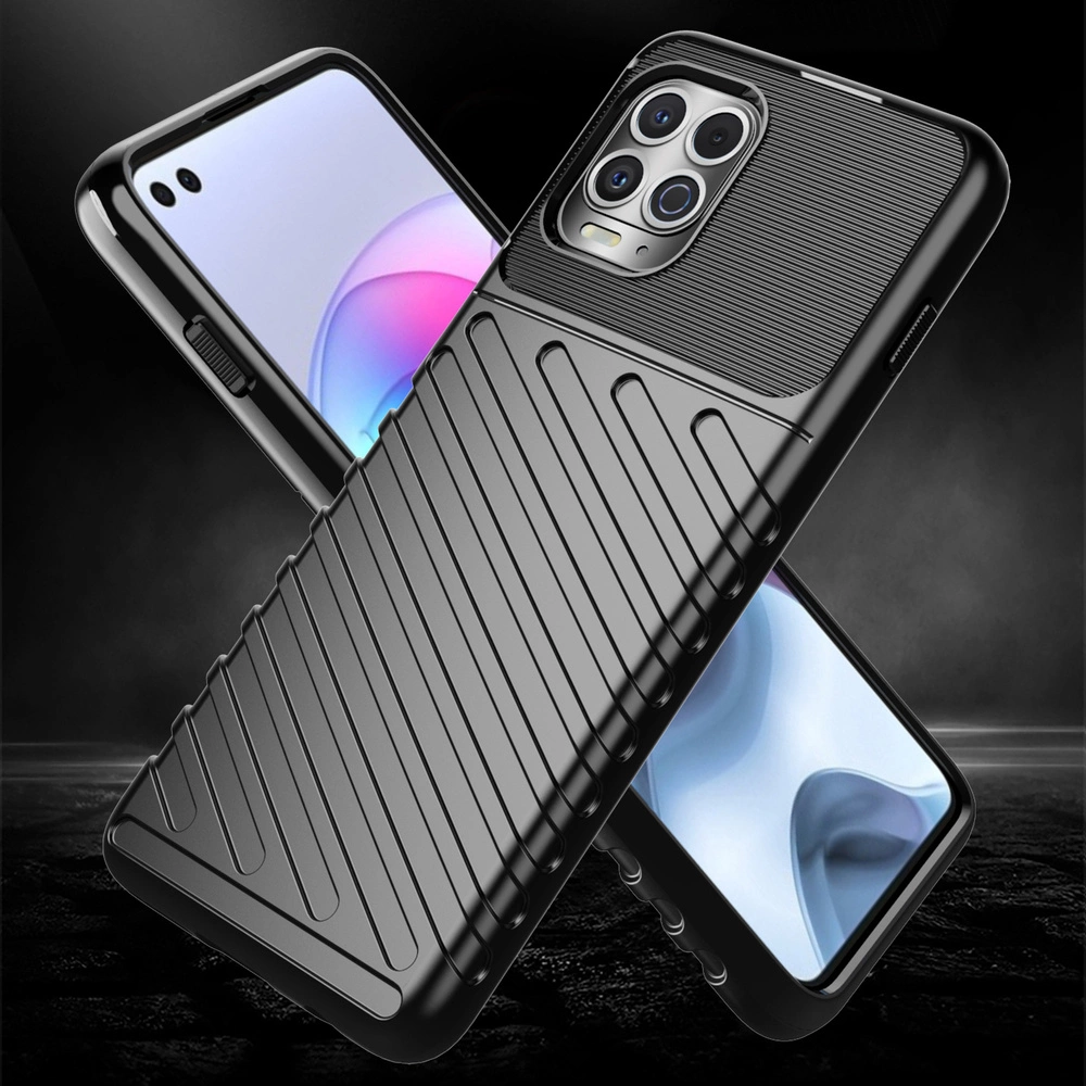 Thunder Case Flexible Tough Rugged Cover TPU Case for Motorola Moto G100 / Edge S blackeng