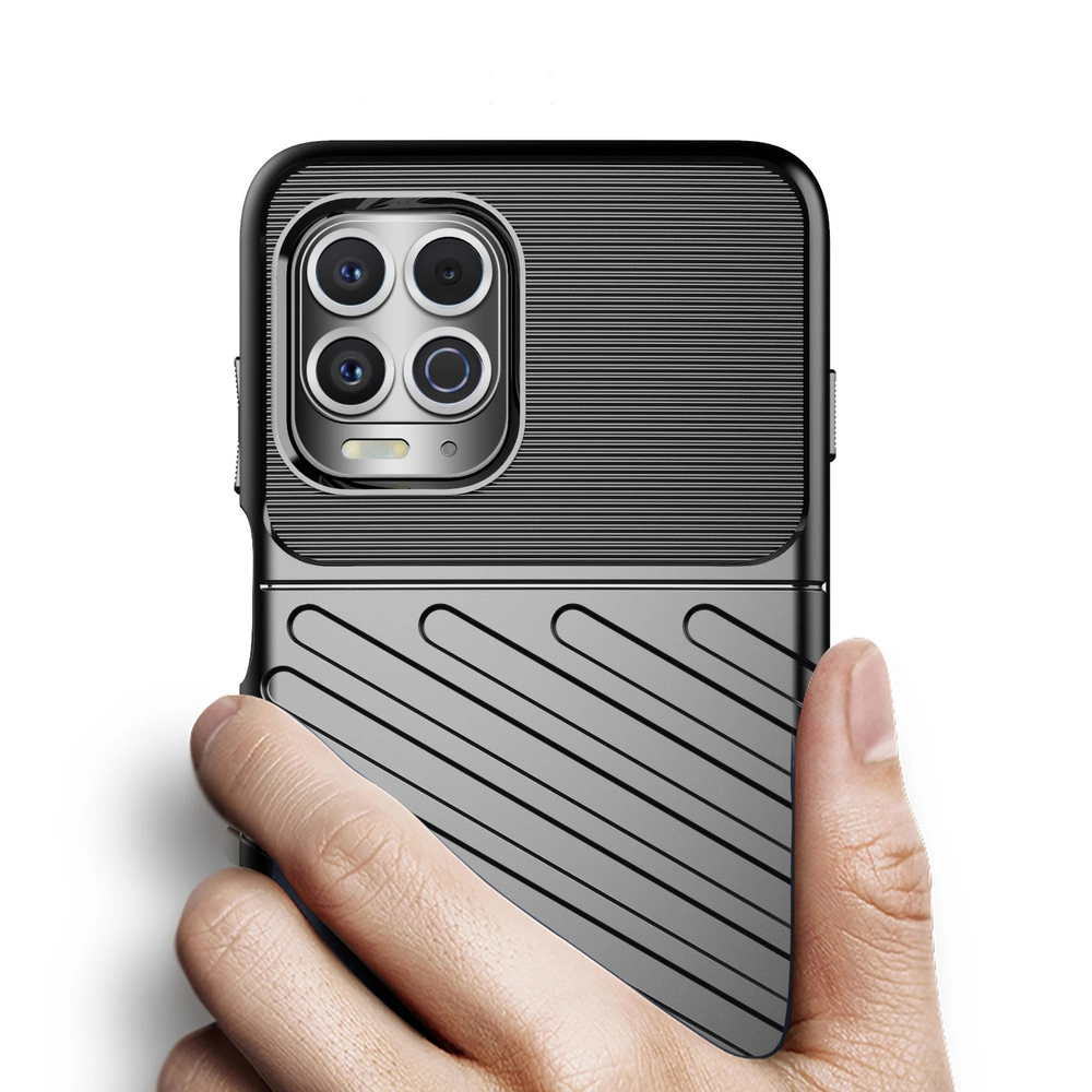 Thunder Case Flexible Tough Rugged Cover TPU Case for Motorola Moto G100 / Edge S blackeng