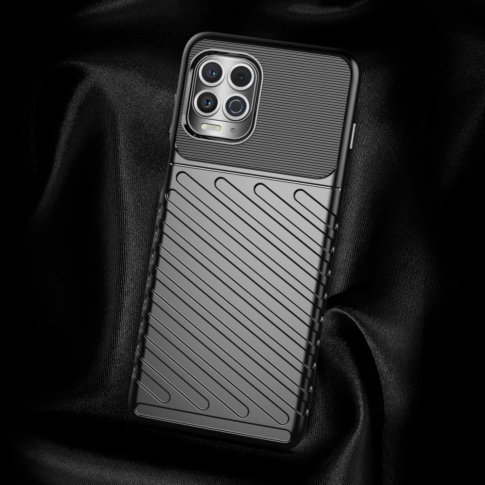 Thunder Case Flexible Tough Rugged Cover TPU Case for Motorola Moto G100 / Edge S blackeng