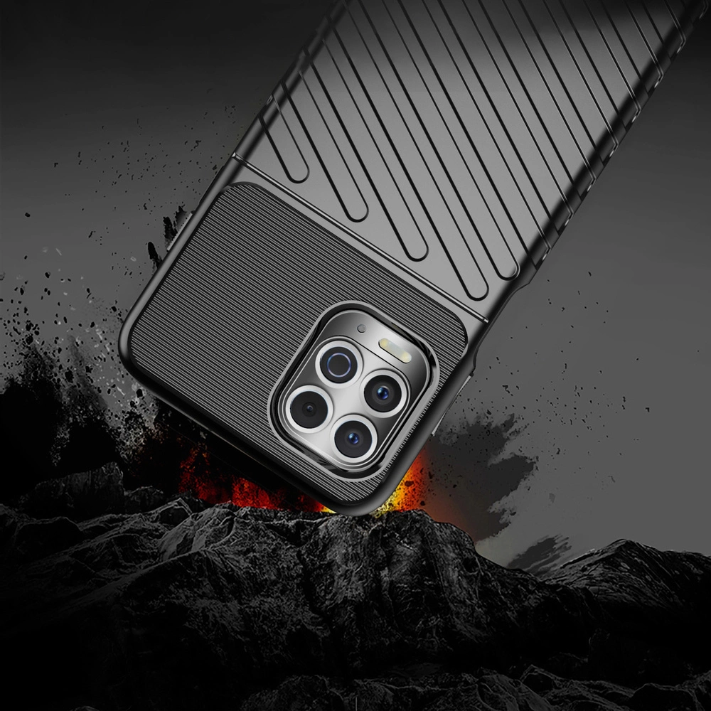 Thunder Case Flexible Tough Rugged Cover TPU Case for Motorola Moto G100 / Edge S blackeng