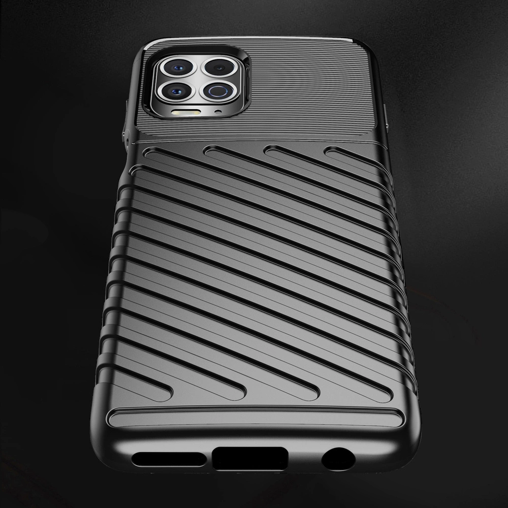 Thunder Case Flexible Tough Rugged Cover TPU Case for Motorola Moto G100 / Edge S blackeng