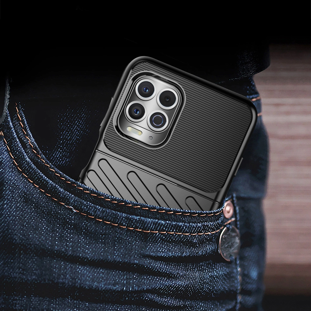 Thunder Case Flexible Tough Rugged Cover TPU Case for Motorola Moto G100 / Edge S blackeng