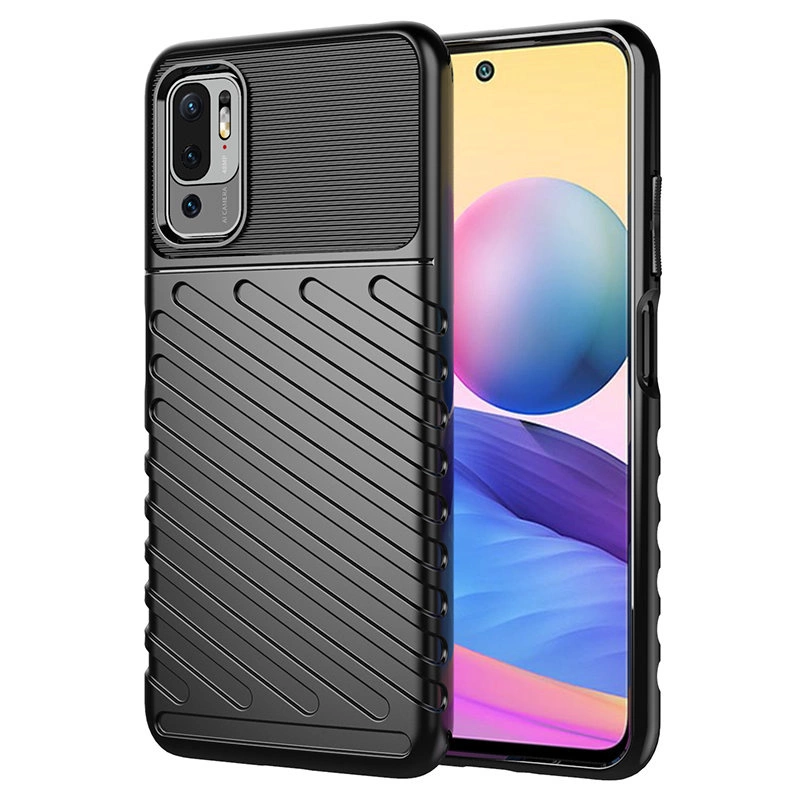 Thunder Case Flexible Tough Rugged Cover TPU Case for Xiaomi Redmi Note 10 5G / Poco M3 Pro blackeng