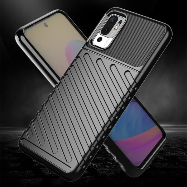 Thunder Case Flexible Tough Rugged Cover TPU Case for Xiaomi Redmi Note 10 5G / Poco M3 Pro blackeng