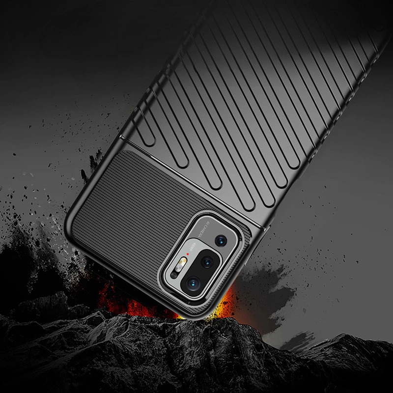 Thunder Case Flexible Tough Rugged Cover TPU Case for Xiaomi Redmi Note 10 5G / Poco M3 Pro blackeng