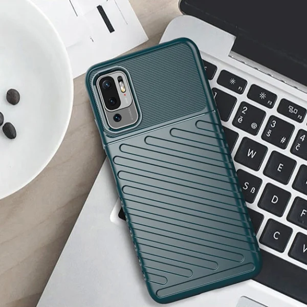Thunder Case Flexible Tough Rugged Cover TPU Case for Xiaomi Redmi Note 10 5G / Poco M3 Pro blackeng