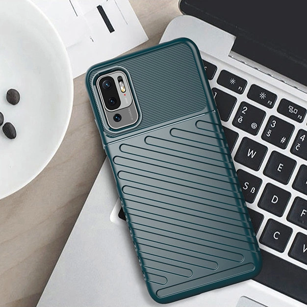 Thunder Case Flexible Tough Rugged Cover TPU Case for Xiaomi Redmi Note 10 5G / Poco M3 Pro blackeng