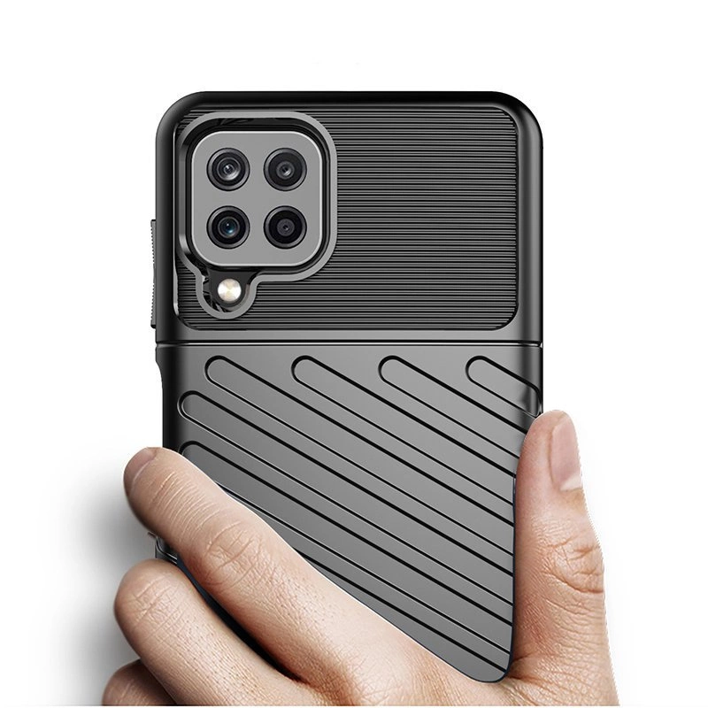 Thunder Case Flexible Tough Rugged Cover TPU Case for Samsung Galaxy A22 4G blueeng